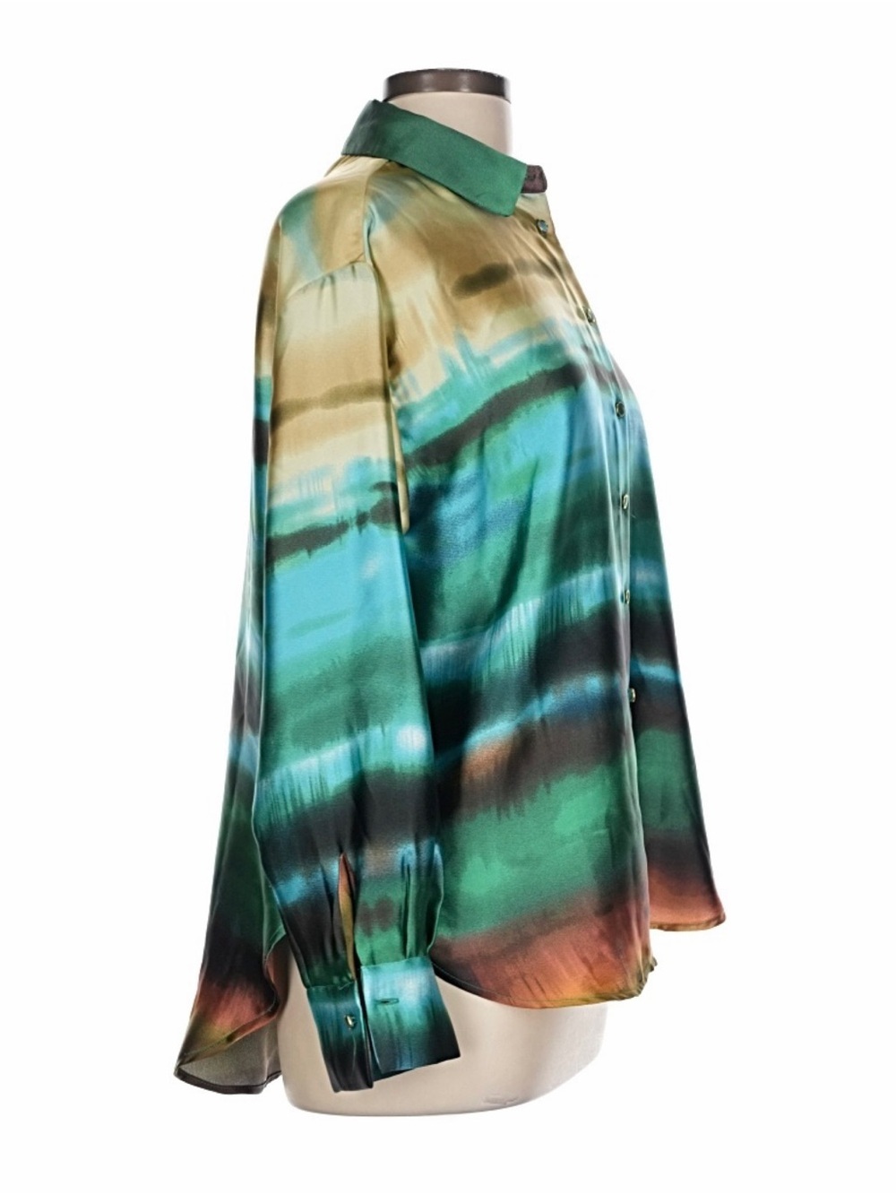 Bailey 44 Satin Ombré Button Up Blouse Shirt - Picture 2 of 7